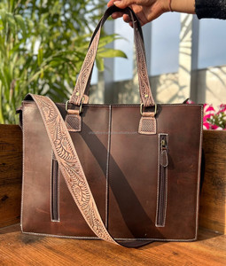 Manta de sillín de cuero mecanizada a mano para mujer, bolsos de mano grandes, bolso de hombro oculto de cuero genuino de alta calidad - Product Image 5