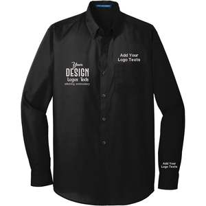 2025 <b>Men's</b> Long Sleeve Dress Button-Down <b>Shirts</b> W100 Custom Personalized Embroidery Easy Care with Logo Texts - Product Image 5