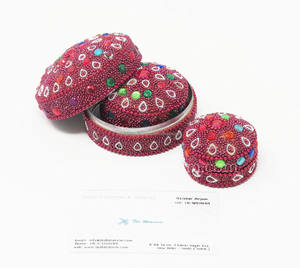 Boîte à Bijoux Perlée de Qualité Supérieure, Organisateur de Bijoux, Ensemble de 3 Pièces, Souvenir Indien, Cadeau, Vente en Gros, Boîte à Bijoux en Métal - Product Image 6