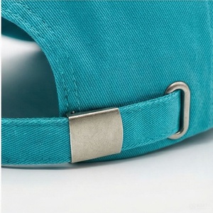 Casquette de baseball turquoise à 6 panneaux, réglable, unisexe, décontractée, couleur unie, tissu sergé, taille adulte - Product Image 6