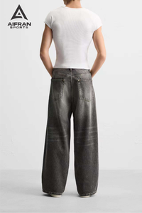 Aifran Sports - Jeans de mezclilla bootcut personalizados para hombre, lavados, informales, a la moda, proveedor mayorista - Product Image 2