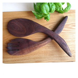 Elegant Wooden Salad Server Set 12 Inch Salad <b>Spoon</b> and Fork Premium Wood Utensils for Dining <b>Table</b> and Kitchen Decor Salad Set - Product Image 2