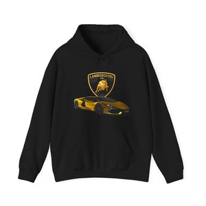 Sweat-shirt à capuche pour homme avec logo Lamborghini imprimé, en coton vert, décontracté, design sur le devant, coupe classique, pour l'automne - Product Image 2