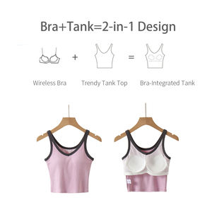 Wholesale Custom Embroidery logo Women Knitted Ribbed Crop tank <b>Top</b> - Product Image 4