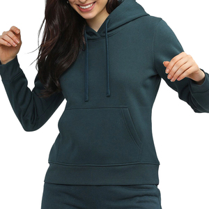Sudadera con Capucha para Mujer, Color Sólido, Manga Larga, Tejido de Algodón, Transpirable, Informal, para Otoño - Product Image 4