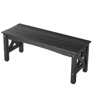 Panca da Esterno con Telaio in Acciaio e Legno da 44,5 Pollici, Capacità di Carico 600 Libbre, Piedini in Plastica Resistenti alle Intemperie, Gambe Spesse - Product Image 5