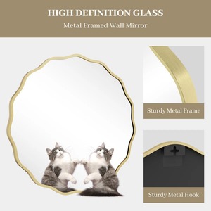 Stylish Curved Edge Round Mirror Suitable For Bathroom Vanity And Dressing Area Enhances Daily Grooming Space From India - Product Image 5