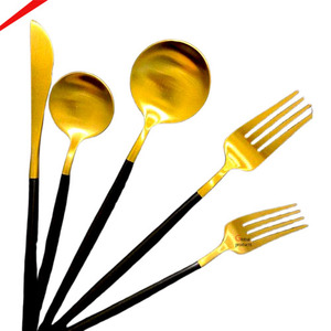 Cubiertos de Lujo en Acero Inoxidable Dorado, Juego de Cubiertos Dorados, Vajilla Real para Restaurantes - Product Image 5