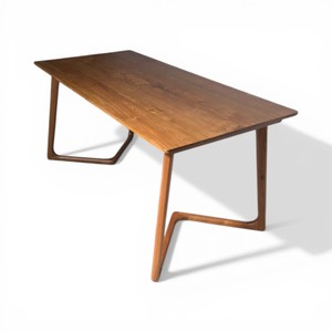 Scandinavian Solid Teak Wood Dining <b>Table</b> with Triangle <b>Legs</b> Modern Rectangular Natural Finish Wood Kitchen <b>Table</b> for Restaurant - Product Image 3