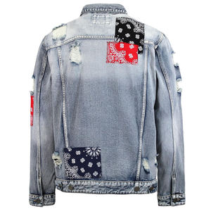 <b>Mens</b> Light Wash Denim <b>Jacket</b> With Ribbed Shoulder Detailing Slim Fit Casual Jean <b>Jacket</b> Wholesale - Product Image 2