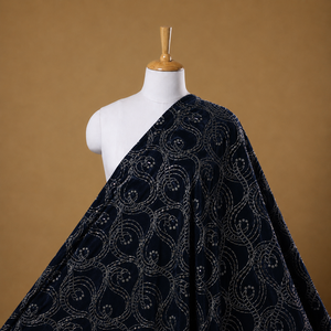 Velvet Embroidered Fabric For Abaya Kaftan Modest Wear Gulf UAE Designer Garment Textile Export Quality <b>Material</b> For Fashion Hub - Product Image 1