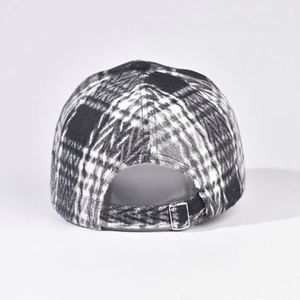 Gorra de Béisbol de Tweed a Cuadros, Gruesa, de 6 Paneles, a la Moda, para Mujer, Informal, Cálida, para Exteriores, Otoño-Invierno 2025 - Product Image 4
