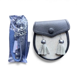 Sporran de Cuero Vacuno Premium con Borlas Delanteras de Pelo Natural, Bolsa para Kilt Escocés, Accesorio para Vestido Highland - Product Image 3