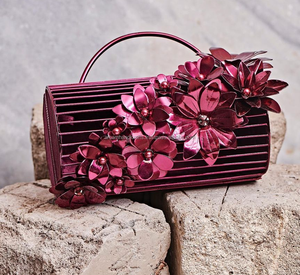 Venta al por mayor de artesanía de lujo de vanguardia MOP Party Clutch elegante perla Shell bolso para la noche nupcial innovador patrón de piedra - Product Image 2