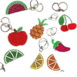 Porte-clés décoratif artisanal indien de qualité supérieure, perles traditionnelles indiennes, accessoire perlé, matériau plastique - Product Image 2