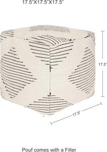 Pouf carré bohème imprimé, grand et petit, pour salon, pouf de sol, ottoman - Product Image 4
