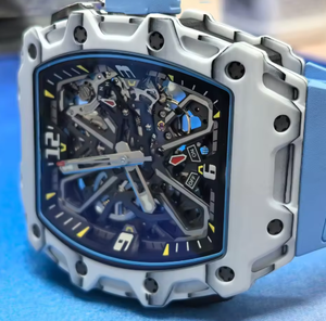 Reloj mecánico de pulsera para hombre RM AMG Factory Blue White, estilo Mecha, con indicador de orientación, cuadrado, de lujo. - Product Image 2