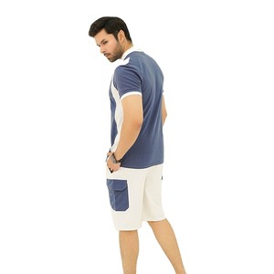 Conjunto Deportivo de Verano para Hombre 2026, Camiseta de Algodón Multicolor, Pantalones Cortos con Cordón, Corte Holgado, Color Sólido, Ropa Casual al Por Mayor - Product Image 2