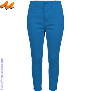 MASTER TEXTILE Women's Mid Waist Regular Fit Ctn/Poly/<b>Stretch</b> <b>Denim</b> Full Length Pent Breathable Fabric Spring Wear Garment Dyed - Product Image 1