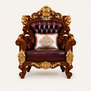 Juego de Sofás Seccionales Tapizados de Estilo Provincial Francés para Villas, Madera de Teca de Lujo con Detalles Tallados a Mano, Tamaño y Color Personalizables - Product Image 4