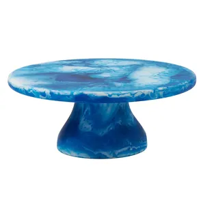 Support à gâteau rond en résine écologique fait main en 3 parties pour les fêtes d'anniversaire, les mariages, les hôtels, design moderne, haute qualité - Product Image 3