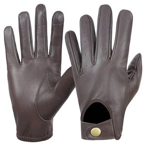 Gants unisexes en cuir de cerf véritable, imperméables, de haute qualité, pour la conduite automobile et la moto en hiver, sans doublure, à doigts entiers - Product Image 6
