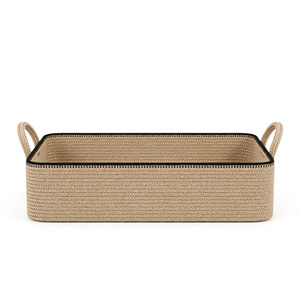 Panier de rangement multifonctionnel en jute rectangulaire, écologique, avec poignées, design moderne pour le rangement, exporté du Bangladesh - Product Image 4