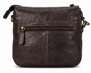 Gravs Vintage Genuine Leather Bohemian Fashion Messenger Crossbody Bag Women Soft <b>Shoulder</b> Single Adjustable <b>Strap</b> Button - Product Image 4