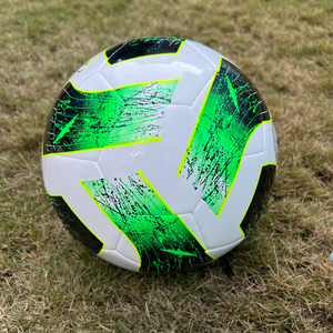 Ballon de football Silver Sea taille 5, durable, haute rétention d'air, logo personnalisé, impression sérigraphique, motif blanc, rouge, or, professionnel - Product Image 6