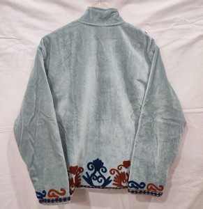 Women's Cotton Embroidered <b>Mandarin</b> <b>Collar</b> <b>Jacket</b> Full Sleeve Autumn Hand Embroidery Design Coat - Product Image 3