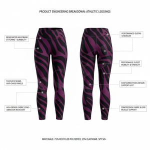 Leggings de yoga personnalisés haute performance, imprimés, extensibles, pour la gym, la course, l'entraînement, l'haltérophilie, compression, pantalons OEM - Product Image 2