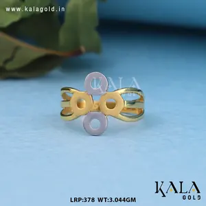 Bague élégante en or massif 18 carats pour homme et femme, finition brillante, tendance, à porter au quotidien, cadeau pour fête, anniversaire, mariage - Product Image 3