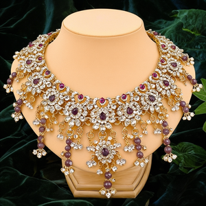 Ensemble de colliers ras du cou de créateur avec perles en pierre autrichienne scintillante - 10575614RD Accessoire élégant et tendance - Product Image 3