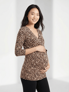 Bmama Stylish Maternity Nursing Top Breastfeeding T-Shirt Pregnancy Clothes Wrap Front Nursing Wear OEM Wholesale - Product Image 5