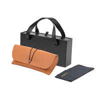 Lot de boîtes de protection pour lunettes avec fermeture magnétique noire recyclée, avec poignée et ruban, pour emballage cadeau de lunettes de soleil