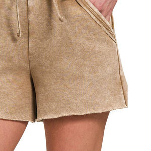 Shorts para Mujer Hechos a Medida al Por Mayor a Precio Económico, Shorts con Estampado por Sublimación y Lavado Ácido de Manga Corta - Product Image 4