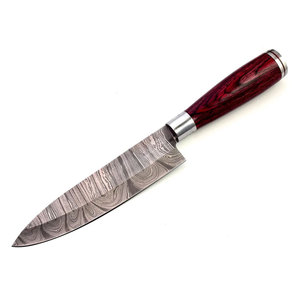 Cuchillo de chef de acero de Damasco, herramienta de cocina profesional, cuchillo de cocina hecho a mano, diseño duradero para rebanar, picar y cortar en cubos. - Product Image 1