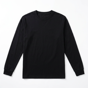 Camiseta de Manga Larga Casual para Hombre, Cuello Redondo, Tejido Sólido, Corte Regular, Diseño Liso en Azul Marino, Gris, Negro y Verde Oliva - Product Image 3