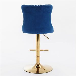 Modern Upholstered Bar Stools with Comfortable Backs Golden Swivel Velvet 25-33 Inch Adjustable Seat Height Furniture - Product Image 6