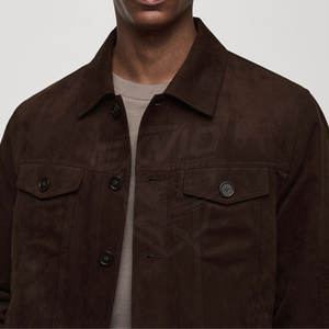 Modern Style Apparel <b>Suede</b> <b>Jacket</b> Smooth Finish Lightweight Comfort Ideal For Street Style And Everyday Use - Product Image 4