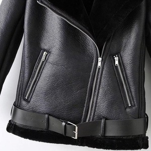 Custom <b>Men's</b> Sheep Skin Eco-Friendly Windproof Stand Collar Varsity Highstreet Genuine Leather <b>Jacket</b> High Quality OEM Support - Product Image 6