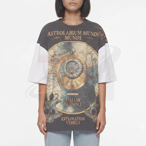 T-shirt personnalisé pour femme, surdimensionné, imprimé par sublimation, coton doux, streetwear décontracté, coupe ample, OEM ODM, vente en gros - Product Image 3