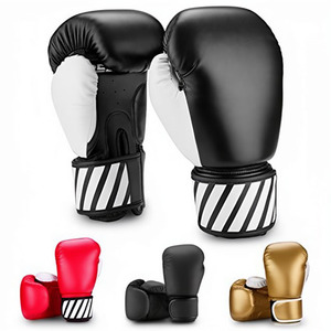 Custom 12oz PU Leather Boxing <b>Gloves</b> Breathable <b>Moisture</b> Wicking Training Sparring MMA Kickboxing <b>Gloves</b> with Hook and Loop - Product Image 6