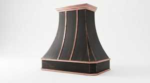 Customized High Demanded Copper Range Hood Dark Copper Body with Bright Copper Trim <b>Wall</b>-Mount Kitchen <b>Vent</b> Hood - Product Image 1
