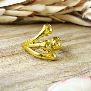 Modern Style Best Minimalist Waterdrop <b>Ring</b> Brass <b>Rings</b> For Women 18k Gold Plated Abstract <b>Open</b> Statement For Wholesale/OEM/ODM - Product Image 4