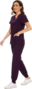 High Quality Comfortable Knitted Polyester/Cotton Quick Dry Breathable <b>Scrub</b> <b>Sets</b> for Nurses Clinics Women's Medical Uniforms - Product Image 3