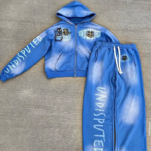 Conjunto Deportivo de Alta Calidad 100% Algodón, Pantalones Deportivos y Sudadera con Capucha, Logotipo Personalizado, Dos Piezas, Pantalones Acampanados, Conjuntos de Sudaderas con Capucha - Product Image 2