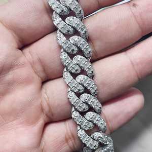 Dvars Diamond Fine Hip Hop Style 18K Gold Plated Moissanite Jewelry S925 Sterling <b>Silver</b> Full Iced Custom VVS <b>Cuban</b> Link <b>Chain</b> - Product Image 3