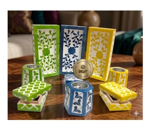 Handmade Bone Inlay Bakhoor <b>Burner</b> Set Sandalwood <b>Incense</b> <b>Holder</b> with Tray Mother of Pearl Aromatherapy Decor - Product Image 3