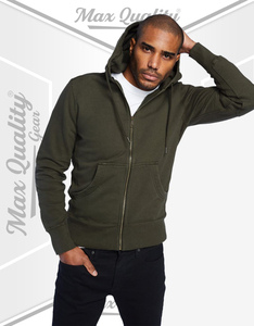 Sudadera con capucha y cremallera para hombre, cómoda chaqueta de forro polar para hacer ejercicio, trotar y estilo urbano informal - Product Image 1